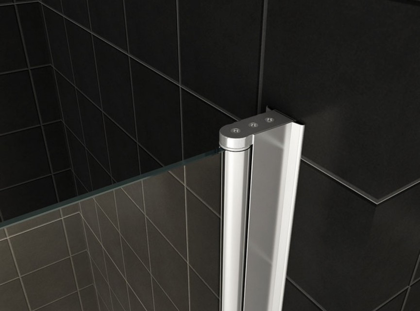 badwand 2-delig inklapbaar 1000x1400 6mm NANO chroom