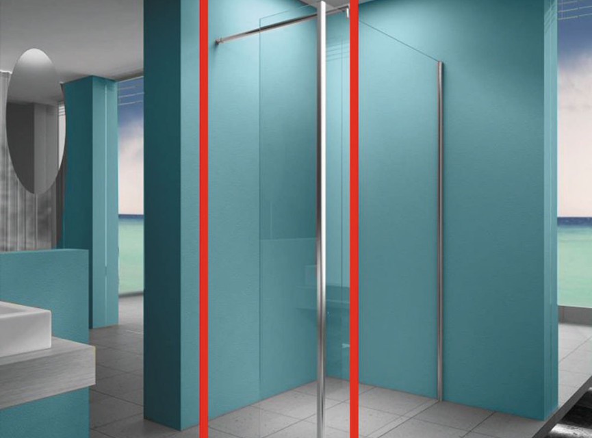 Eco zijwand met hoekprofiel 300x2000, 8 mm Nano