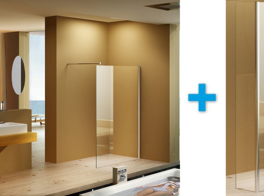 Eco-Combi Nano Inloopdouche + zijwand 900x300 8mm