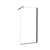 inloopdouche + Safety Glass + ZWART muurprofiel 900x2000 10mm NANO