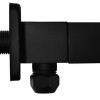 Square hoekstopkraan+Rozet 3/8'x10 mat-zwart