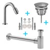 Set Victoria toiletkraan + afvoer/bev. geborsteld staal