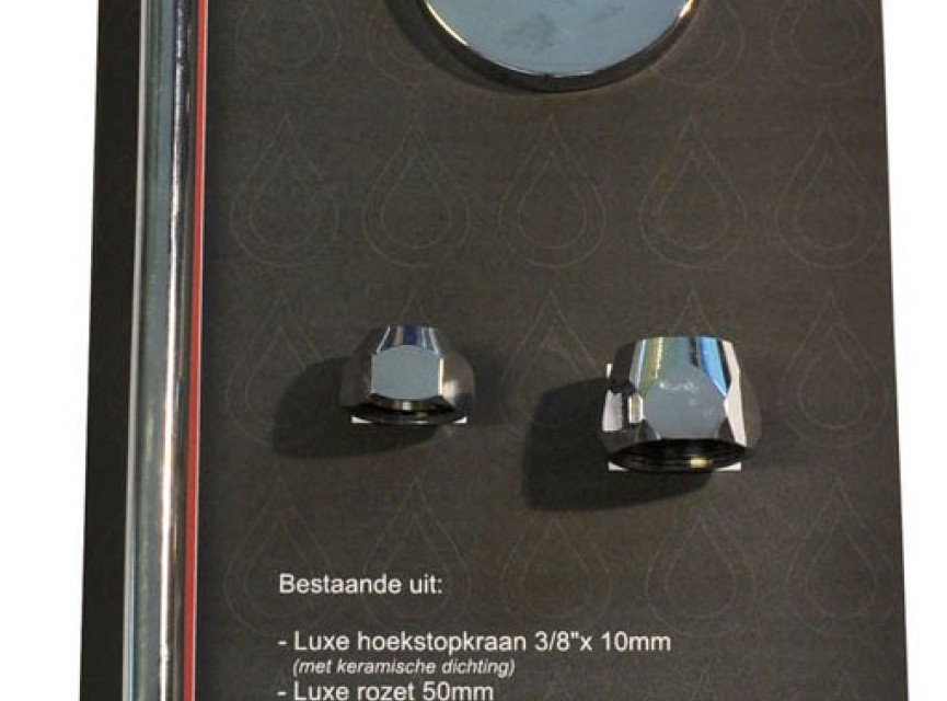 Universele toiletkraan-aansluitset in blister chroom