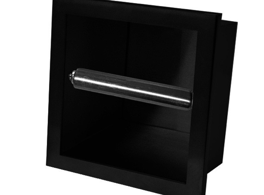 inbouw-toiletrolhouder mat-zwart