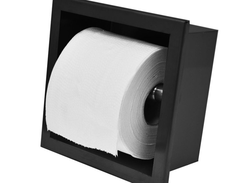inbouw-toiletrolhouder mat-zwart