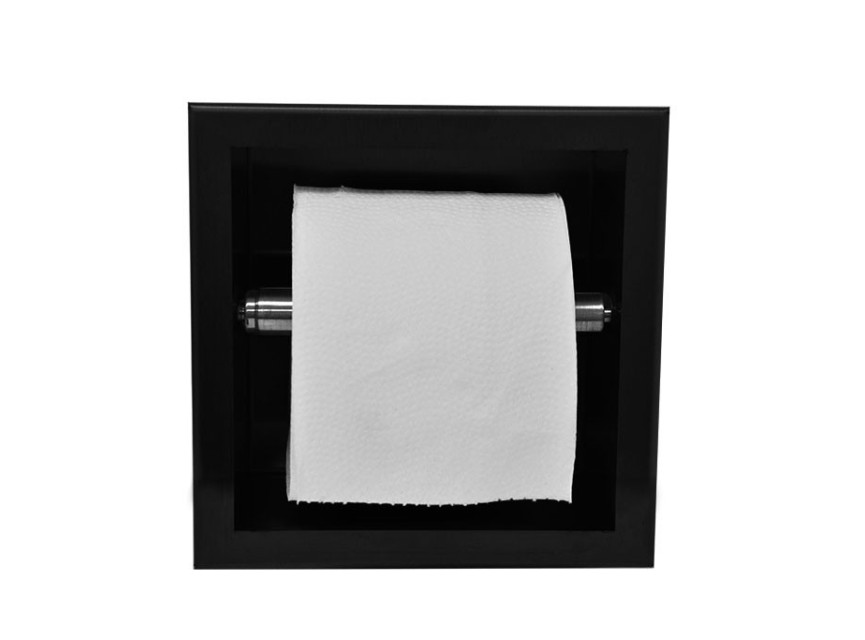 inbouw-toiletrolhouder mat-zwart