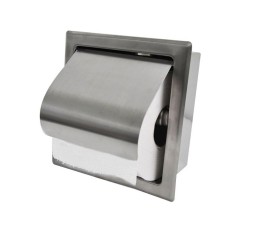 Sunk inbouw toiletrolhouder met klep RVS