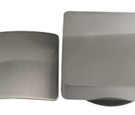 Set knop/plug badoverloopcomb. +vulfunctie vierkant geborsteld staal