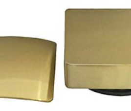 Set knop/plug badoverloopcomb. +vulfunctie vierkant geborsteld messing