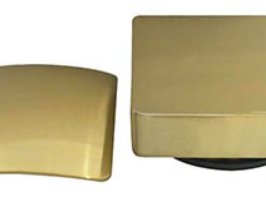 Set knop/plug badoverloopcomb. +vulfunctie vierkant geborsteld messing