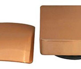 Set knop/plug badoverloopcomb. +vulfunctie vierkant geborsteld koper