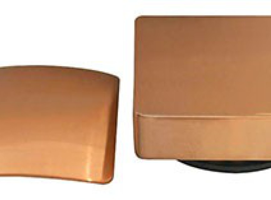 Set knop/plug badoverloopcomb. +vulfunctie vierkant geborsteld koper