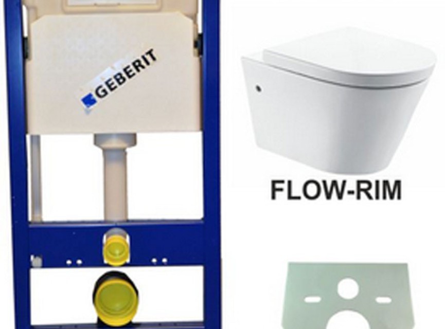 Geberit UP 100 Flow Rim wc+zitt.+ Delta 21 wit