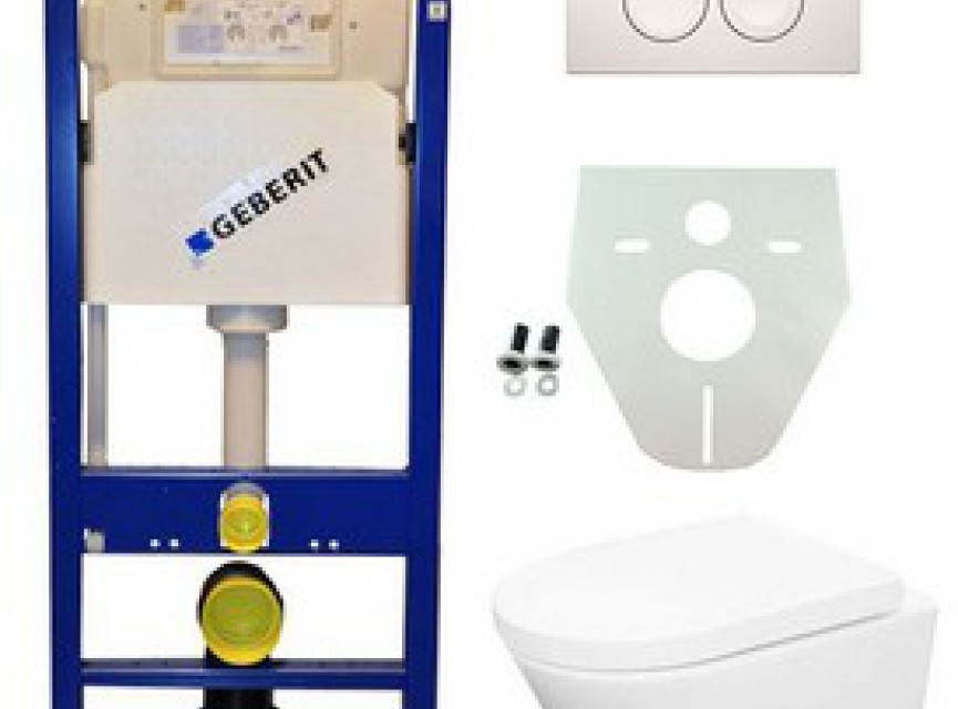 Geberit UP 100 Vesta Rimless wc+zitt.+ Delta 21 wit