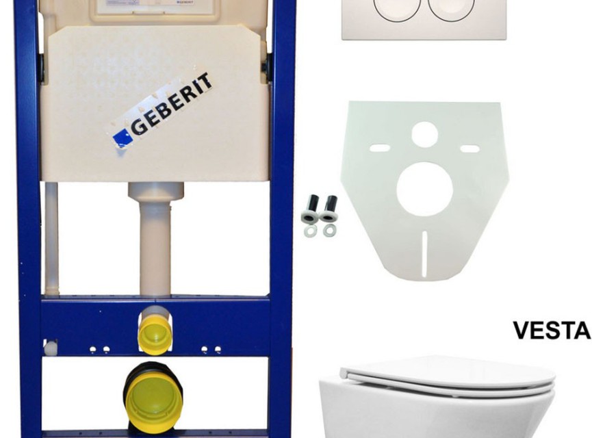 Geberit UP 100 Vesta wc+ Flatline zitt.+ Delta 21 wit
