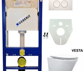 Geberit UP 100 Vesta Rimless wc+ Flatline zitt.+ Delta 21 wit