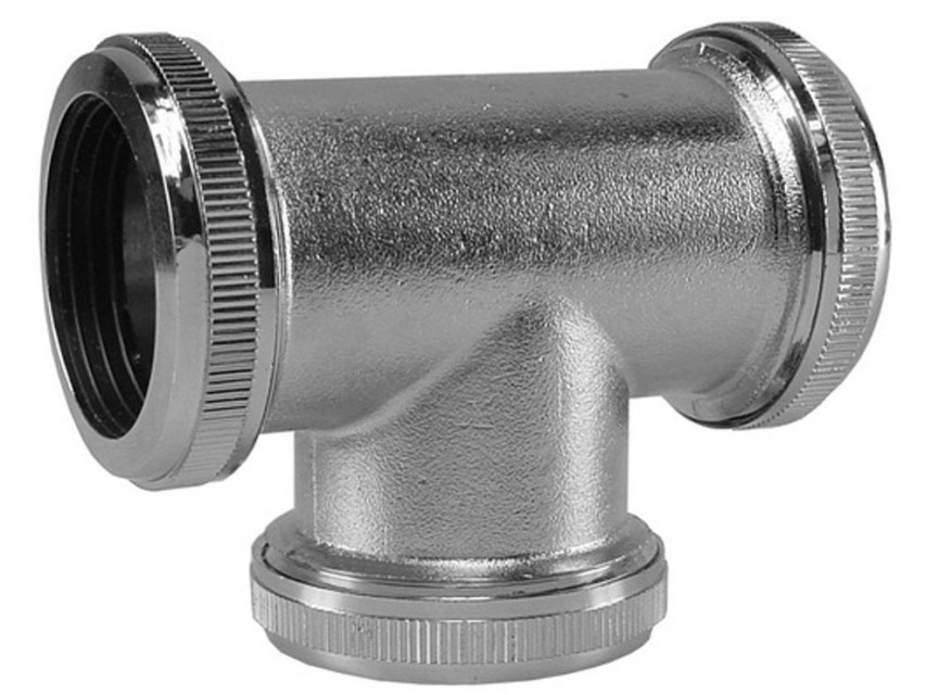 chroom koppel-teestuk 32mm tbv vloerbuis
