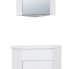 Lena hoek-fonteinkast + wast. en spiegelk. 500x850x250 wit
