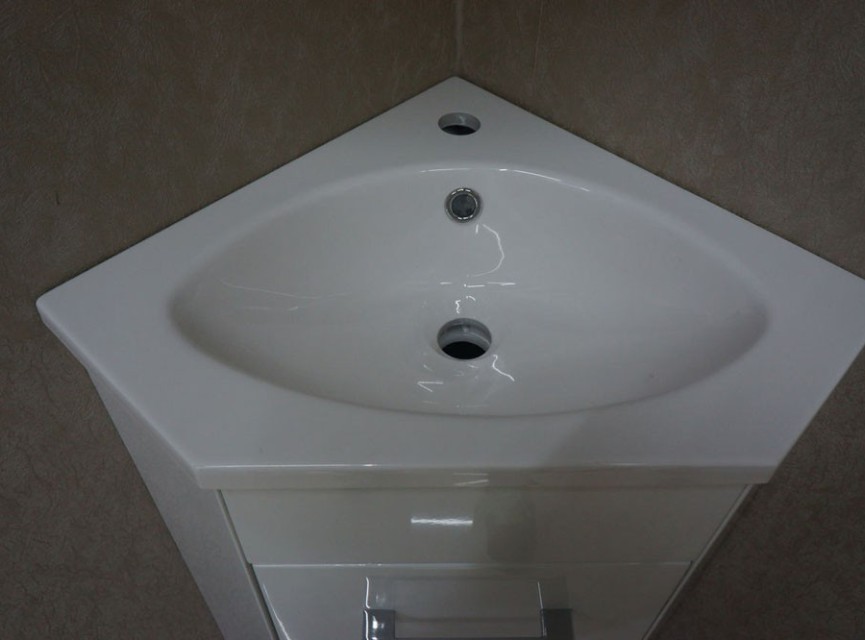 Lena hoek-fonteinkast + wast. en spiegelk. 500x850x250 wit