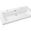 Vision kunstmarmer wastafel 2 kraangaten 100x46 wit