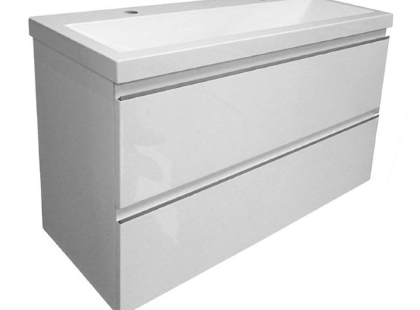 onderkast 100cmx36cm zo.wastafel wit