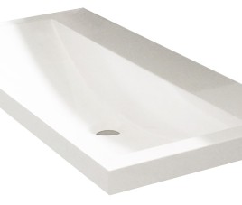 wastafel 100cmx36cm zonder kraangat wit