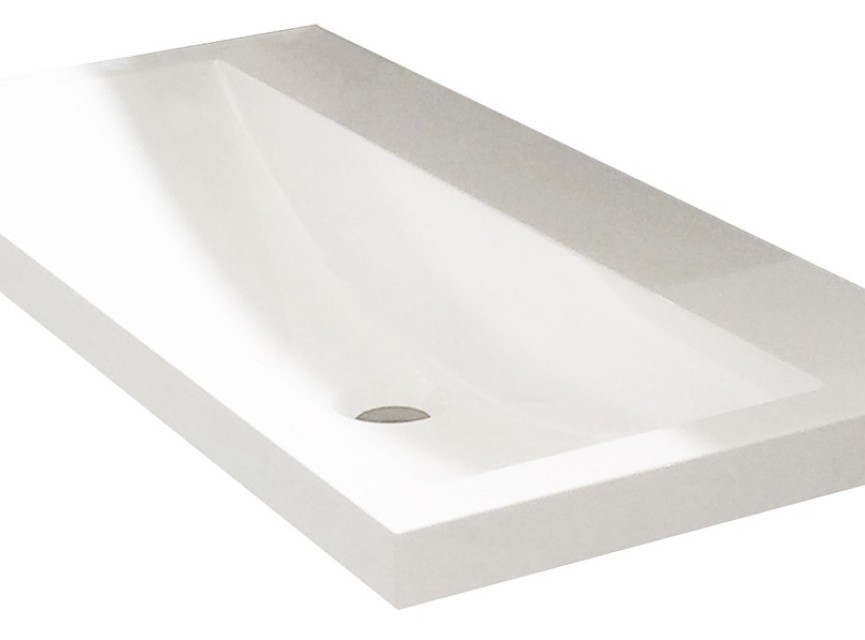 wastafel 100cmx36cm zonder kraangat wit