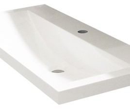 wastafel 100cmx36cm één kraangat wit