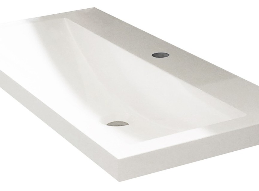 wastafel 100cmx36cm één kraangat wit