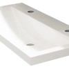 wastafel 100cmx36cm twee kraangaten wit