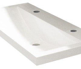 wastafel 100cmx36cm twee kraangaten wit