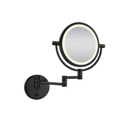 wand scheerspiegel met led verlichting mat-zwart