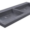 hardstenen meubelwast. Dubbel 120x46x5 zo.kr.gat