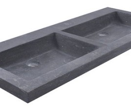 hardstenen meubelwast. Dubbel 120x46x5 zo.kr.gat