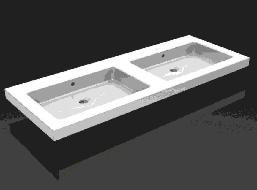 keramische dub.meubelwastafel 120x46 zond. kr.gaten