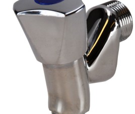 Kiwa beluchterkraan+keerklep chroom knop