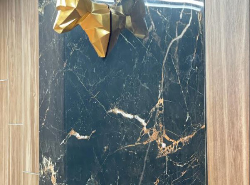XXL SLAB CEASAR BLACK GOLD Hoogglans 120x260 ULTRA GROOT Tegel / Vloertegel Wandtegel / Woonkamer / Keuken / Badkamer Tegel
