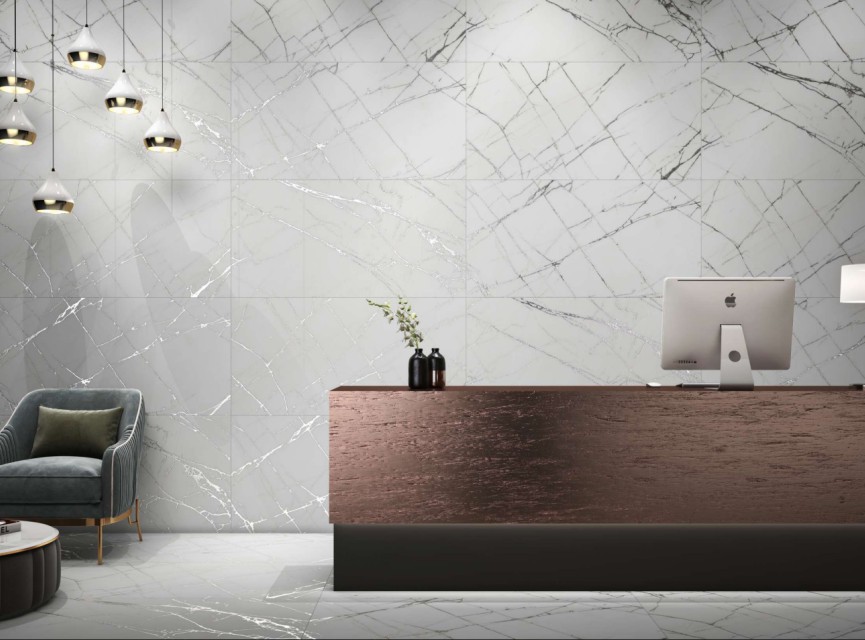 Latina 3D Statuario 60x120 half glans - mat vloertegel / wandtegel