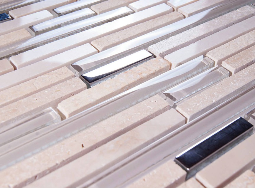 Lux. LLuvia Beige MOSEL / 30x30 CM / Mozaiek / Mosaic / Badkamer / Keuken / Toilet / Restaurant