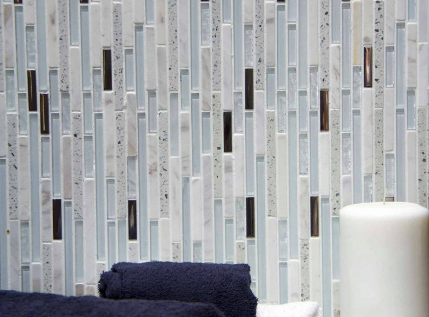 Lux. LLuvia Blanco MOSEL / 30x30 CM / Mozaiek / Mosaic / Badkamer / Keuken / Toilet / Restaurant