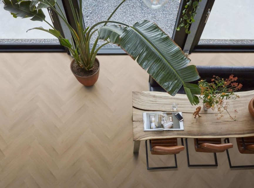 Lyon visgraat pvc silent rigid click micro-bevel 4V - Natural Oak