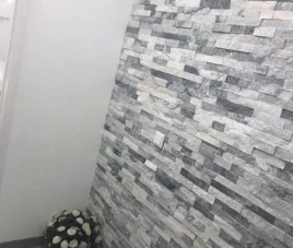 GRIJS / WIT GLITTER , Natuursteen Strip , Steenstrips Oftewel Stone Panel