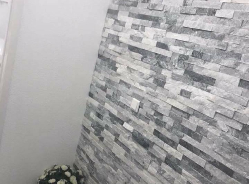 GRIJS / WIT GLITTER , Natuursteen Strip , Steenstrips Oftewel Stone Panel