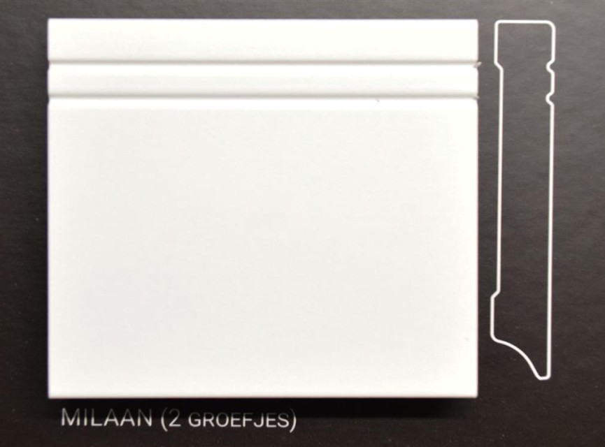 Oppio Witte folieplint Milaan 15x70x2400mm
