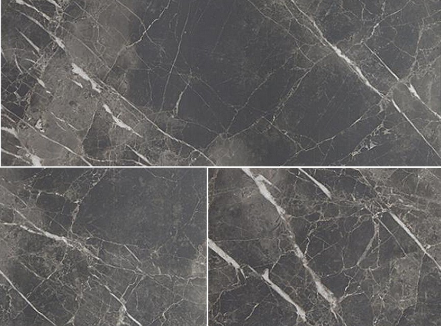 Palermo marmerlook calacatta rigid PVC klik vloeren tegel formaat Antraciet met geïntegreerde ondervloer 