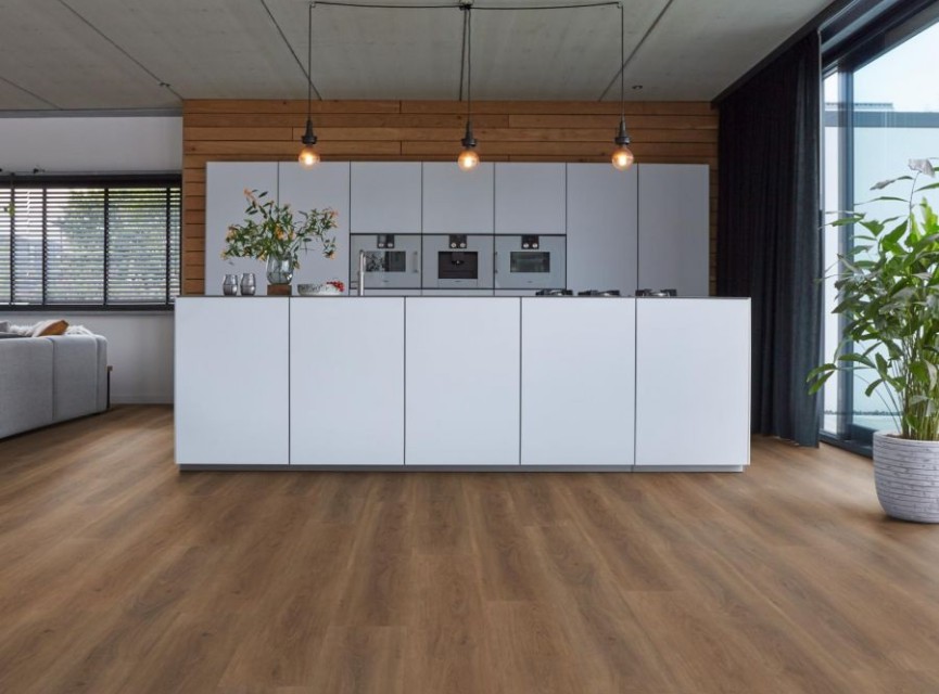 NANCY Warm bruin SRC Pvc Klik Vloer ( LEVENSLANGE GARANTIE ) / natuurgetrouw (EIR) Structuur / Vloerverwarming En -Koeling / Extra Matte Toplaag / Geluiddempende Onderlaag