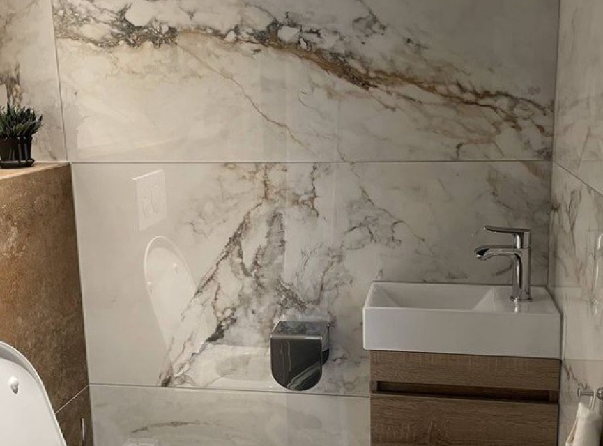 Hoogglans CEASAR Gold White ( LEVIGLASS ) 120x120 Vloertegel en Wandtegel Woonkamer / Winkelruimte / Badkamer / Keuken
