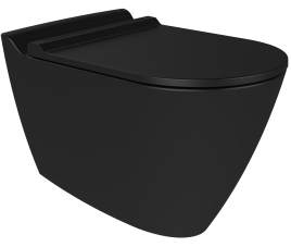 Pluto Black zonder bidetfunctie Wandcloset  + Softclose Bril