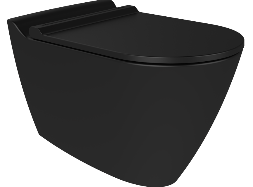 Pluto Black zonder bidetfunctie Wandcloset  + Softclose Bril