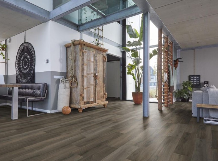 DIJON Dark Grey DRYBACK ( LEVENSLANGE GARANTIE ) / micro-bevel 4v / PVC Vloer / Plak PVC
